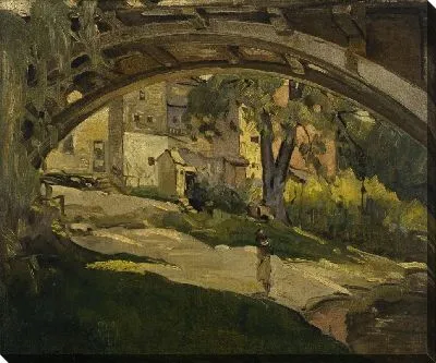 Девушка под арочным мостом