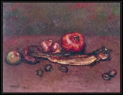 Натюрморт с луком и селёдкой