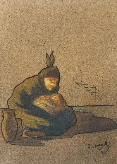 Картина Старая женщина и ребёнок