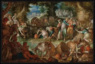 Моисей ударяет по скале