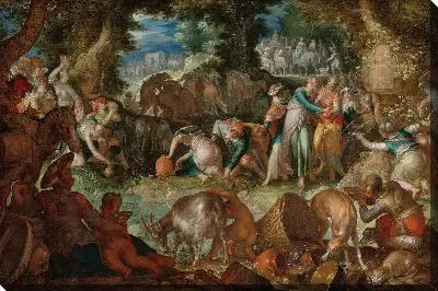 Моисей ударяет по скале