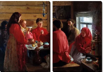 Картина В крестьянской избе (In the peasant's hut)