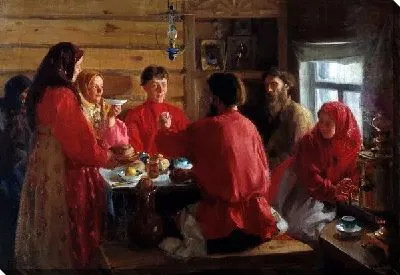 Картина В крестьянской избе (In the peasant's hut)
