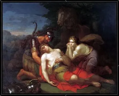 Картина Эрминия и Вафрин находят раненого Танкреда (Erminia and the wounded Tancred Vafrin)