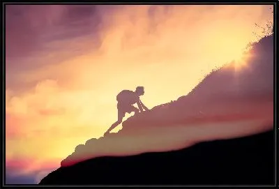 Картина Мотивирующий постер о подъеме в гору