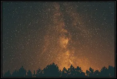 Картина Северное сияние в золотых тонах