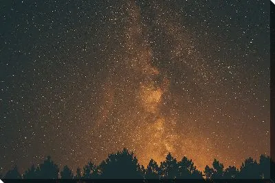 Постер Северное сияние в золотых тонах