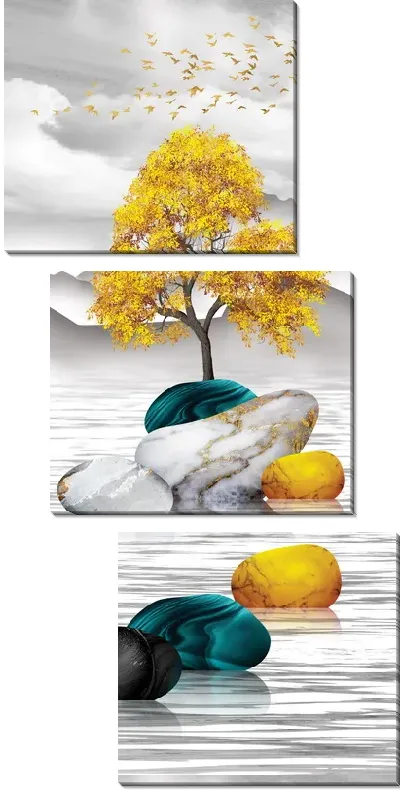 Модульная картина Золотое дерево и драгоценные камни