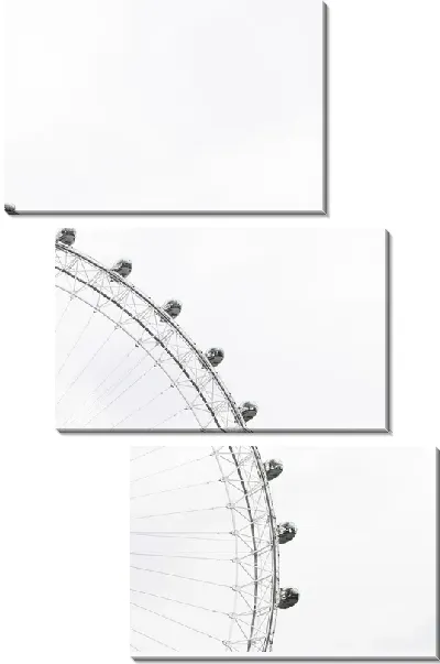 Модульная картина Колесо обозрения на сером фоне