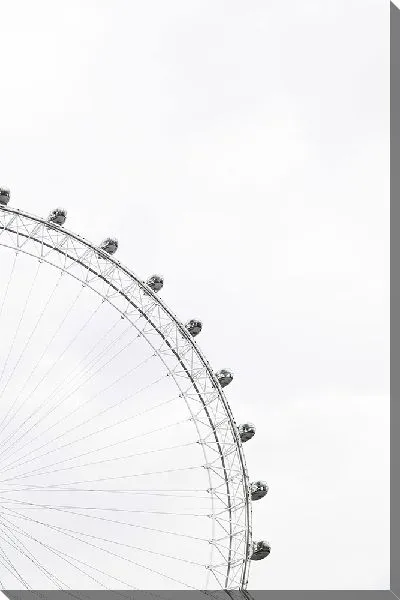 Постер Колесо обозрения на сером фоне