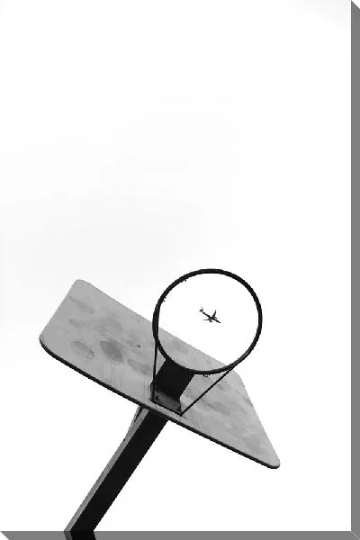 Постер Самолет в баскетбольном кольце