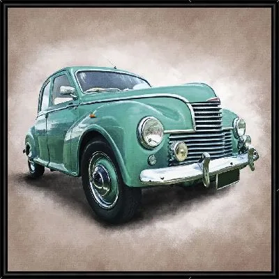 Картина Зеленый ретро-автомобиль