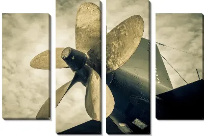 Модульная картина Винт подводной лодки (сепия)