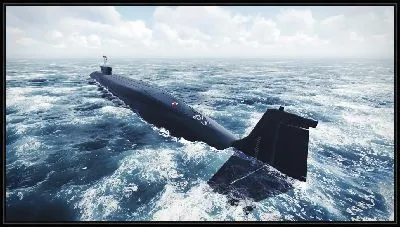 Подводная лодка в морской пене