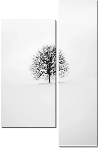 Модульная картина Одинокое дерево на фоне зимы