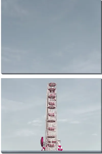 Модульная картина Колесо обозрения на фоне неба