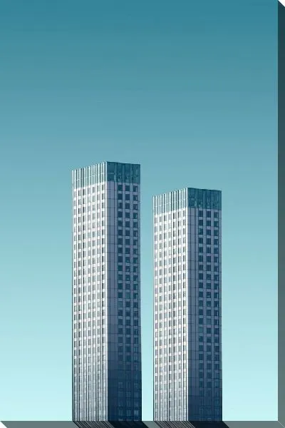 Постер Два небоскреба-близнеца