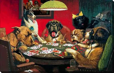 Судья Сен-Бернард выигрывает на блефе