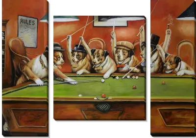 Картина Собаки играют в бильярд №2
