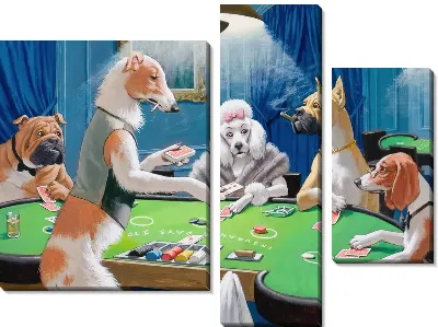 Картина Собаки играют в карты за столом оригинал