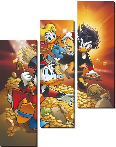 Модульная картина Скрудж Макдак с деньгами