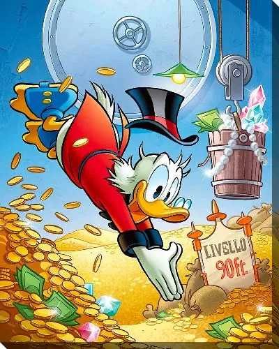 Постер Золотой Скрудж Макдак с долларами