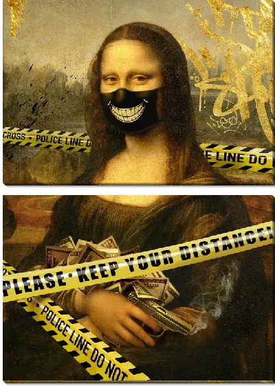 Модульная картина Джоконда на новый лад