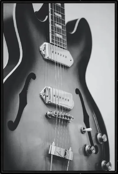 Картина Рок гитара в черно-белых тонах