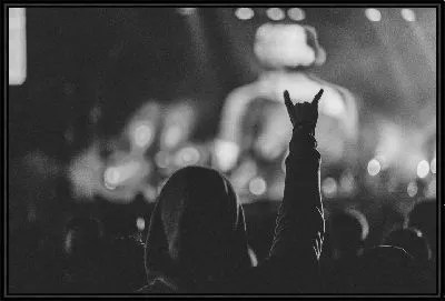 Картина Рок жест на рок концерте в ч/б стиле