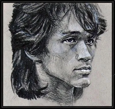 Портрет Виктора Цоя в профиль