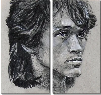 Портрет Виктора Цоя в профиль