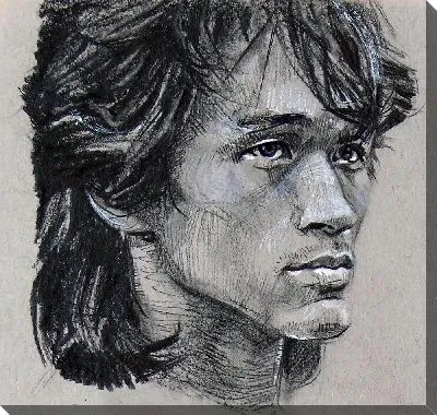 Портрет Виктора Цоя в профиль