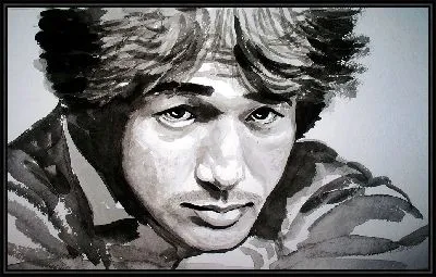 Портрет советского рок музыканта Виктора Цоя