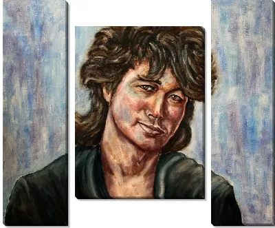 Модульная картина Портрет рок музыканта Виктора Цоя  (группа "Кино")