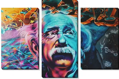 Модульная картина Граффити с Эйнштейном