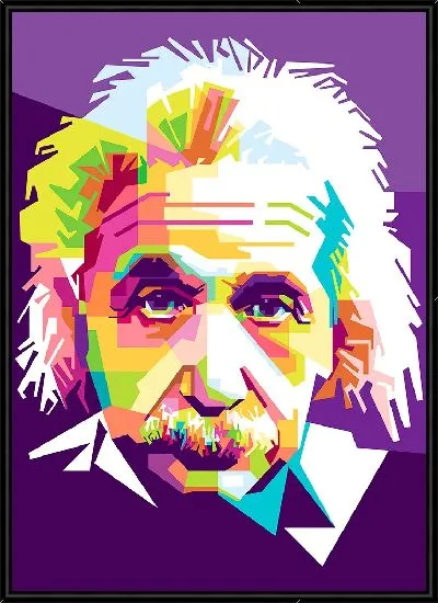 Картина Портрет Эйнштейна в стиле поп-арт на фиолетовом фоне