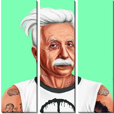 Модульная картина Портрет Эйнштейна в стиле хипстера
