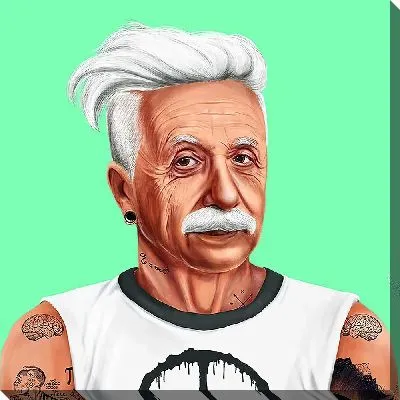 Картина маслом Портрет Эйнштейна в стиле хипстера