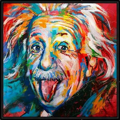 Арт-портрет Альберта Эйнштейна в стиле мастихин