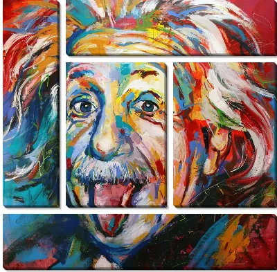 Арт-портрет Альберта Эйнштейна в стиле мастихин