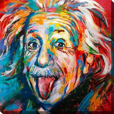 Арт-портрет Альберта Эйнштейна в стиле мастихин