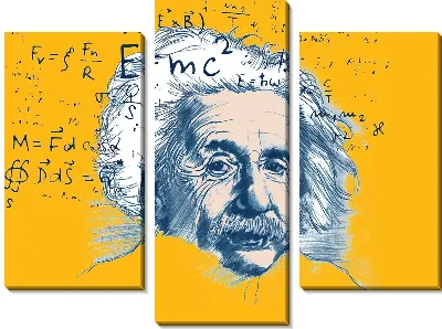 Модульная картина Арт-портрет Эйнштейна с формулами