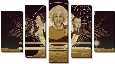 Модульная картина Светила науки во главе с Эйнштейном