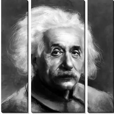 Модульная картина Черно-белый портрет Эйнштейна