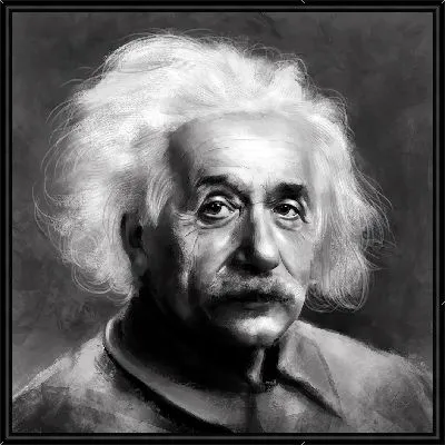 Черно-белый портрет Эйнштейна