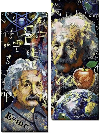 Модульная картина Научный коллаж с Альбертом Эйнштейном