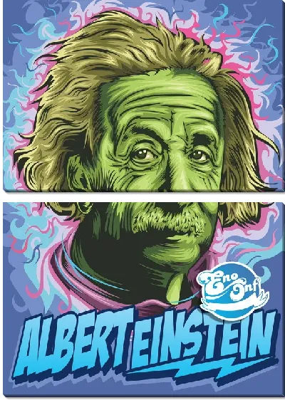 Модульная картина Зеленый Альберт Эйнштейн