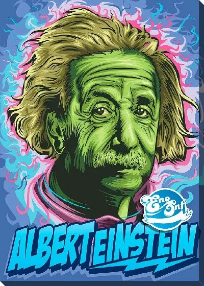 Картина маслом Зеленый Альберт Эйнштейн