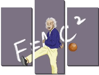 Модульная картина Эйнштейн пинает мяч