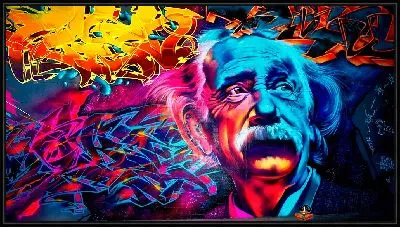 Цветной цифровой портрет Эйнштейна